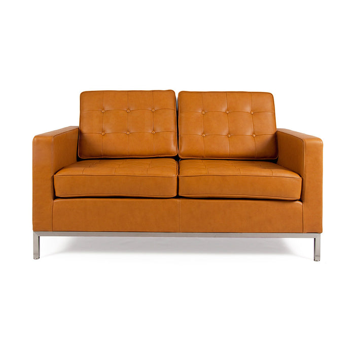 Florence Knoll Leather 2 Seat Sofa