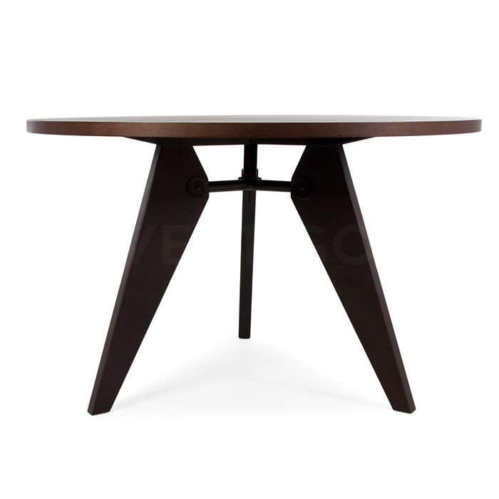 Set - Dark Circular Prouve Table & 6 DSW Chairs