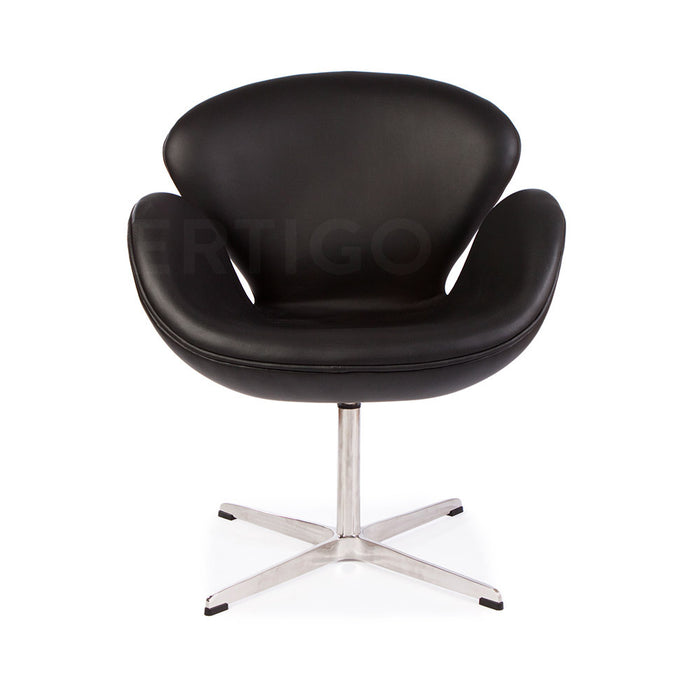 Leather Jacobsen Style Swan Chair