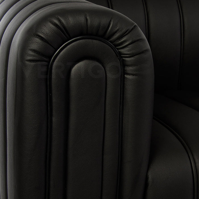 Club Wittman Style Leather 2 Seat Sofa