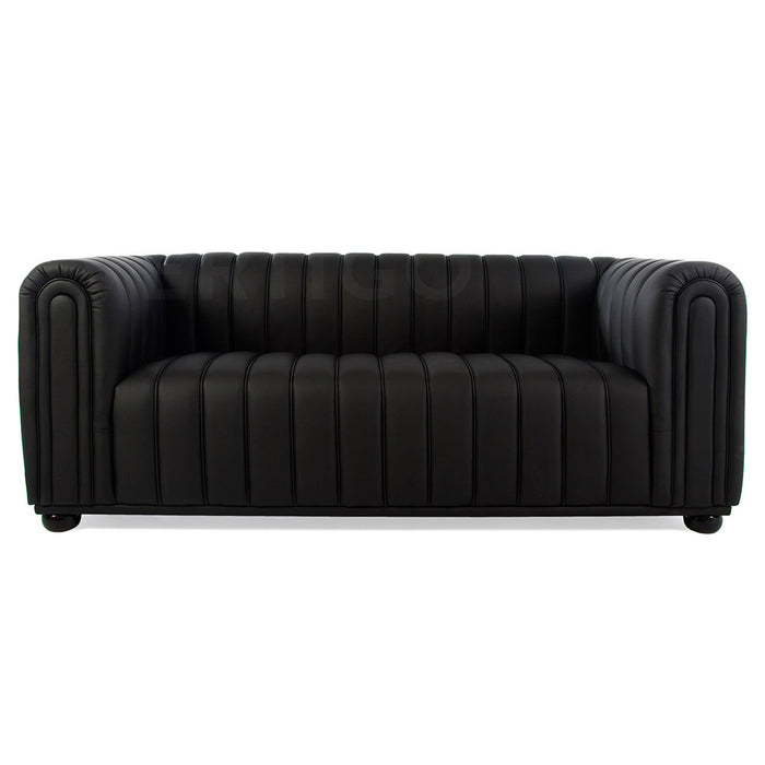 Club Wittman Style Leather 3 Seat Sofa