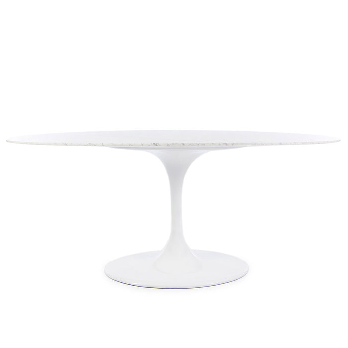 Set - 170cm Marble Oval Tulip Style Table & 6 Chairs