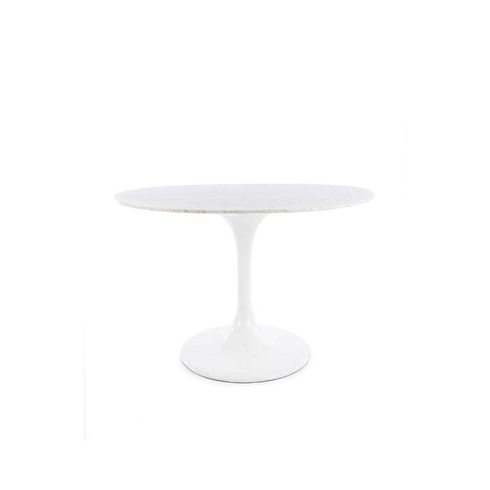 Set - 198cm Marble Oval Tulip Style Table & 6 Chairs
