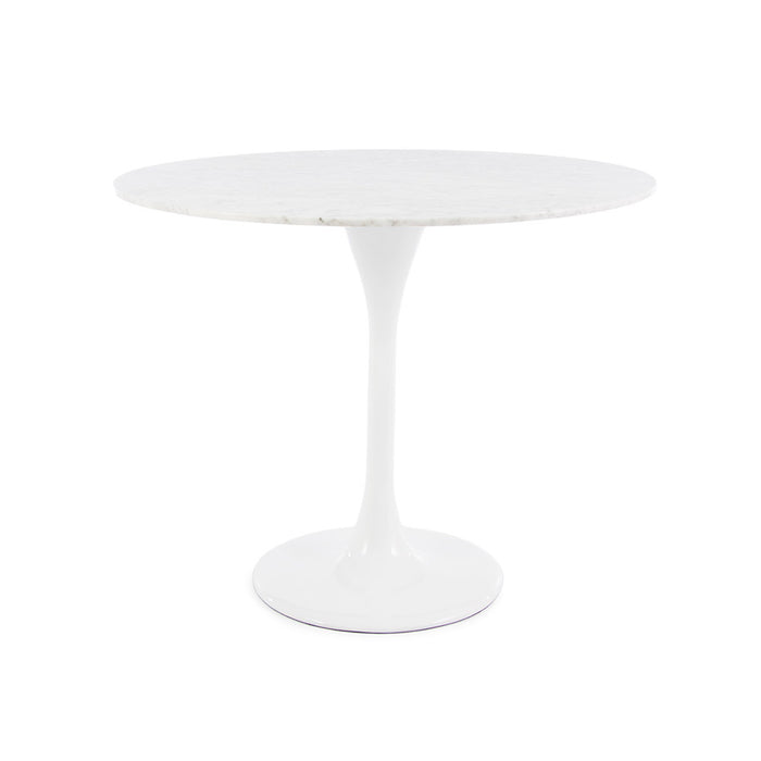 Set - 90cm Marble Round Tulip Table & 2 Chairs
