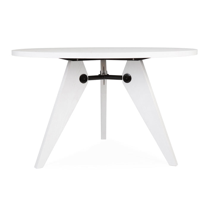 Set - White Circular Prouve Table & 4 DSW Chairs