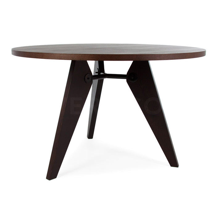 Set - Dark Circular Prouve Table & 6 DSW Chairs